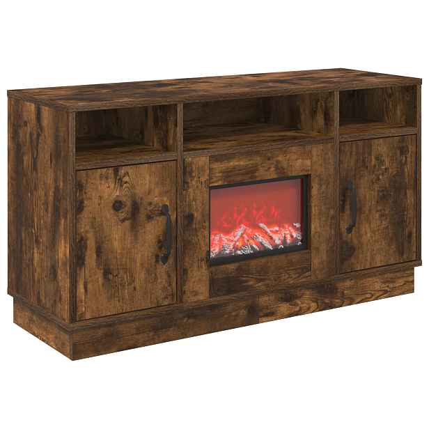 vidaXL Elektrický krb Kouřový dub 100 x 33 x 55 cm Kompozitní dřevo