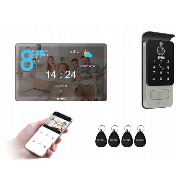 Zrcadlový 2-žilový videotelefon 5TECH WiFi Fhd 8" Virgo One PLUS(M)/82228