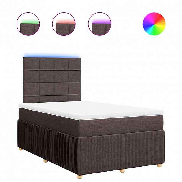 vidaXL Box spring postel s matrací tmavě hnědá 120x190 cm textil