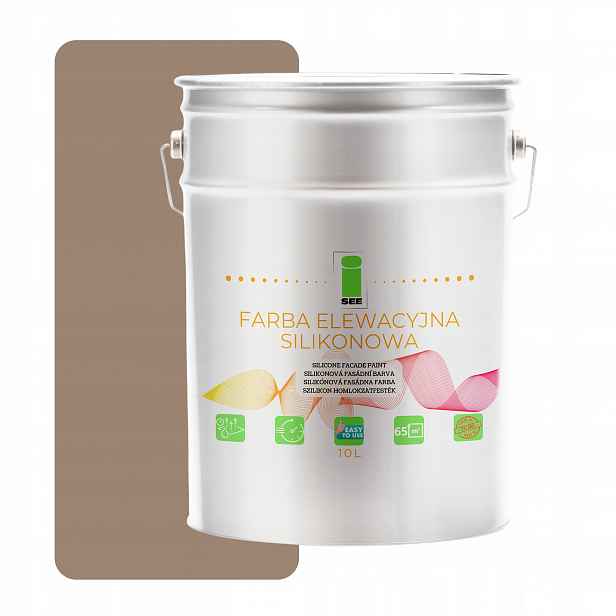 Barva fasádní silikonová, prodyšná, 10 L, matná, ořechově béžová