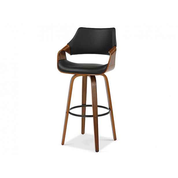 Designová barová židle NENET - ořech / černá