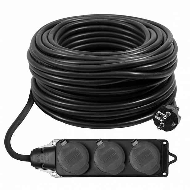 Prodlužovací Kabel Polský 10 m 3x2,5 Rozbočka Gumový X3