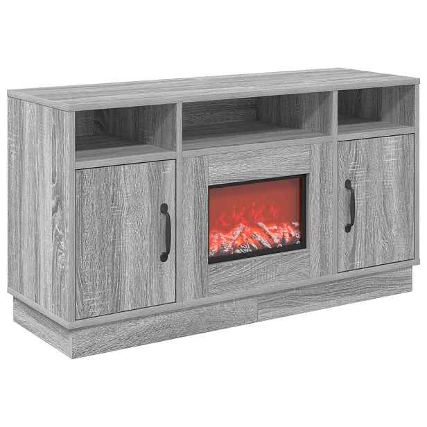 vidaXL Elektrický krb Šedý Sonoma 100 x 33 x 55 cm Kompozitní dřevo
