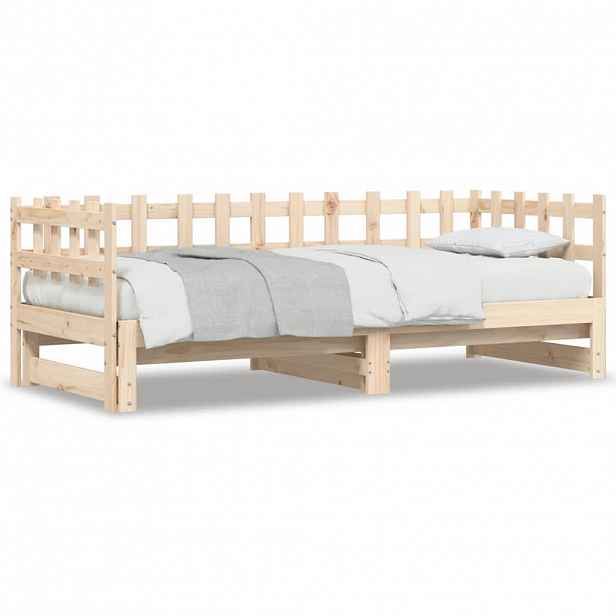 vidaXL Výsuvná postel 2x (80 x 200) cm masivní borové dřevo