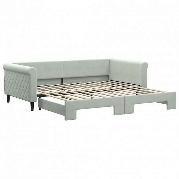 vidaXL Válenda s přistýlkou světle šedá 100 x 200 cm samet