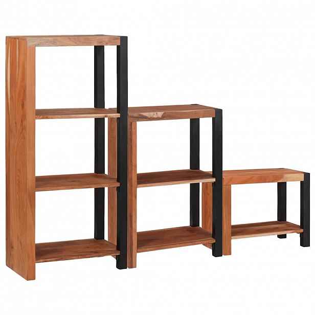 vidaXL Knihovna 6 úrovní 3 ks 50 x 30 x 110 cm Masivní akátové dřevo