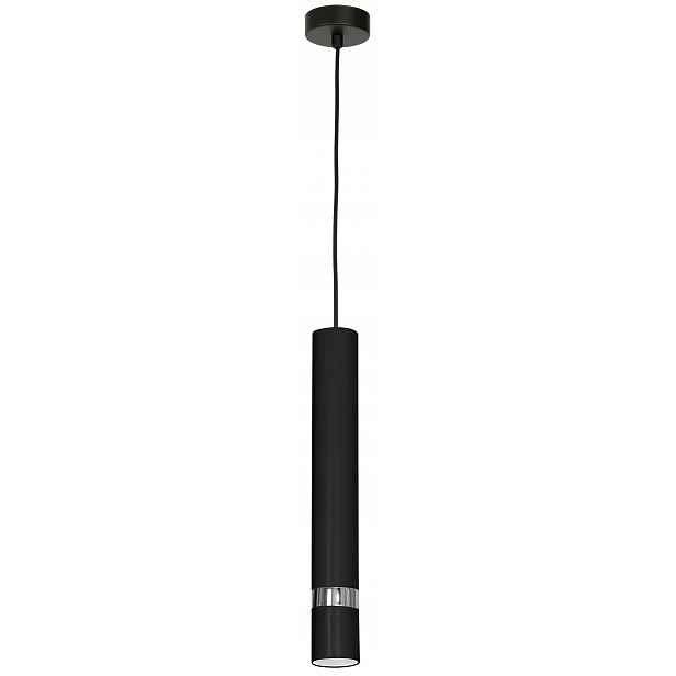 Závěsná lampa Reno Černá Stříbrná 1xGU10 stropní trubka nastavitelná výška