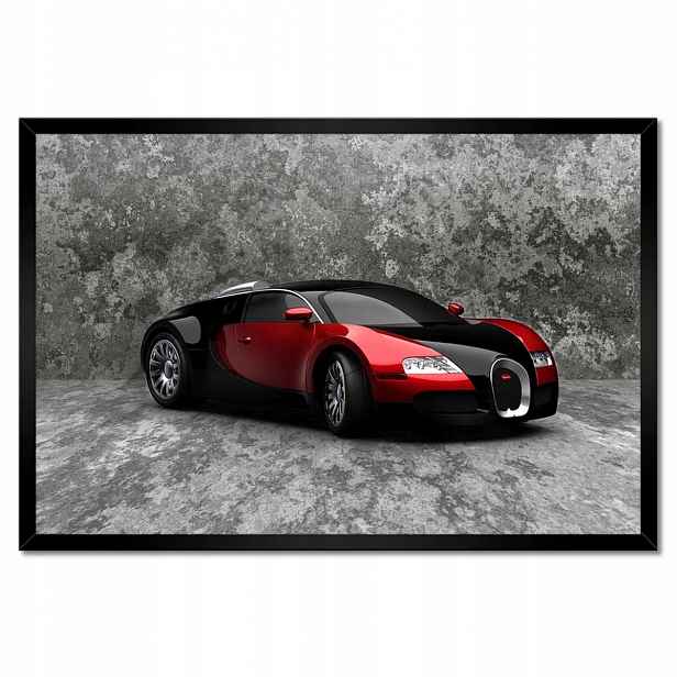 Plakáty v rámu 60x40 Bugatti Veyron Červená
