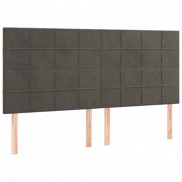 vidaXL Čelo postele tmavě šedé 180x5x118/128 cm sametové