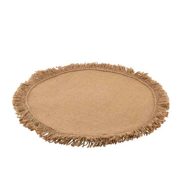 Jutové prostírání s třásněmi -  Ø 43 cm J-Line by Jolipa