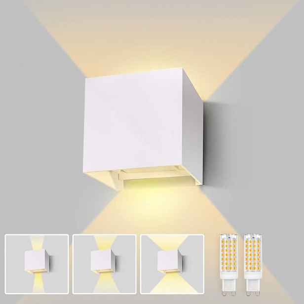Led nástěnná lampa Bílá Moderní Kreativní Lampa 3000K 20W teplá bílá
