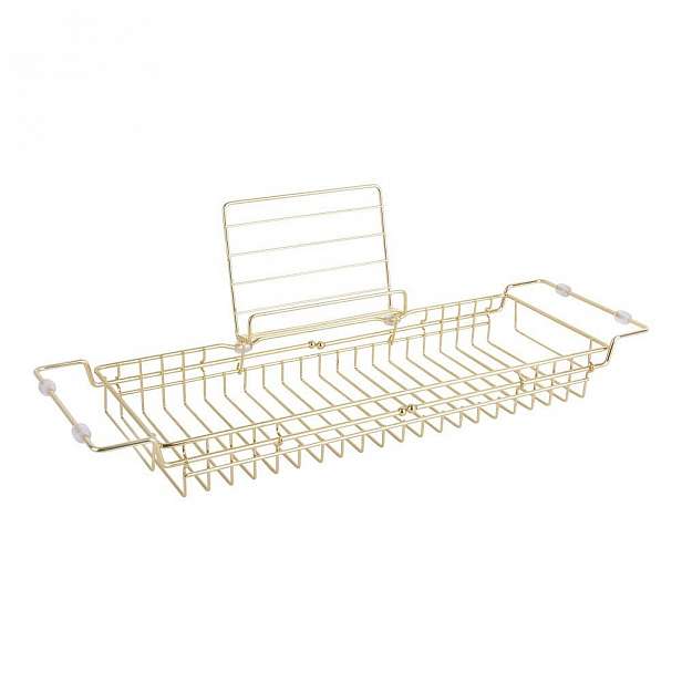Nastavitelný kovový držák na vanu ve zlaté barvě PT LIVING Tub, 61 - 86 cm