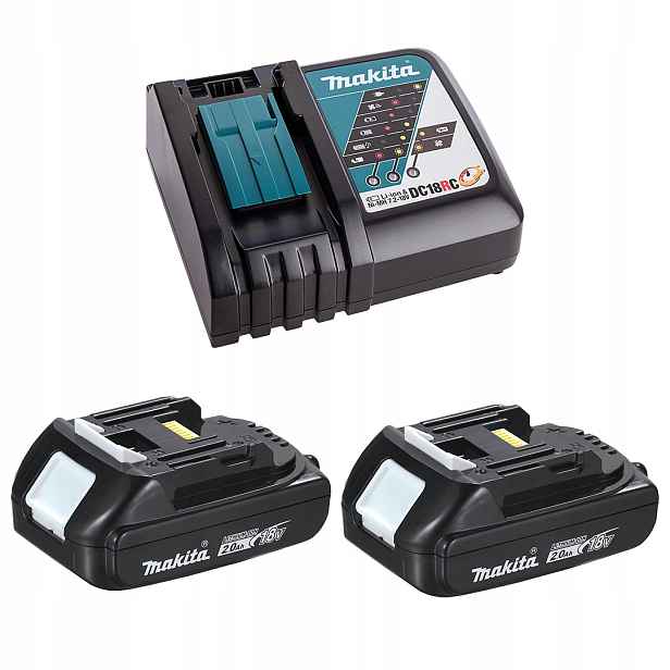 Sada 2 akumulátorů 2Ah BL1820B nabíječka DC18RC Makita DC18RC+2XBL1820B