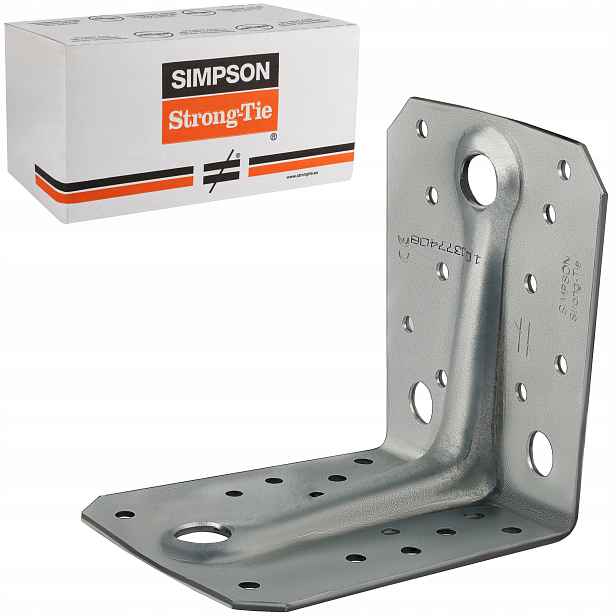 Tesařské spojky úhelníky 105x105x90x2,5mm 50st ocelové Simpson ABR105