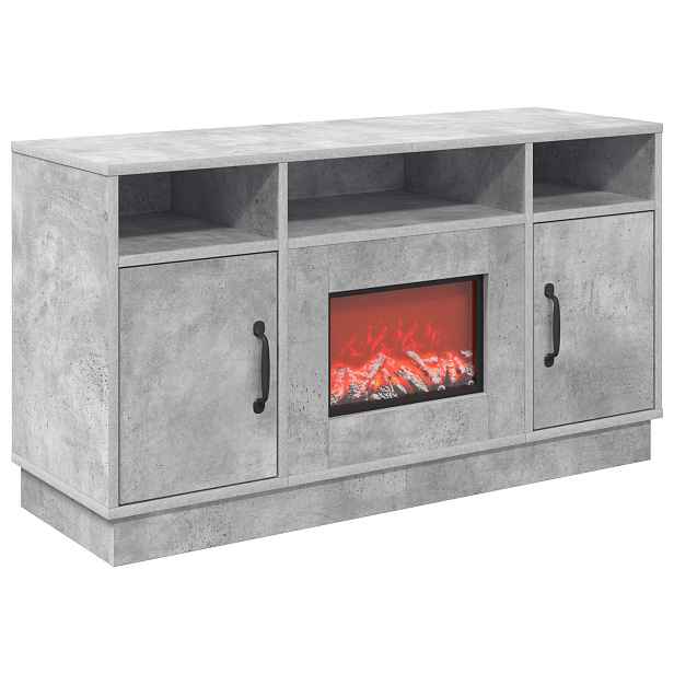 vidaXL Elektrický krb Betonově šedá 100 x 33 x 55 cm Kompozitní dřevo