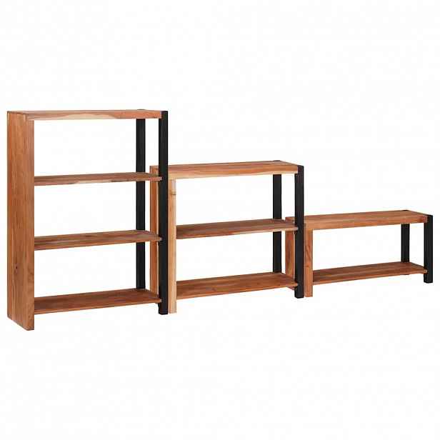 vidaXL Knihovna 6 úrovní 3 ks 80 x 30 x 110 cm Masivní akátové dřevo