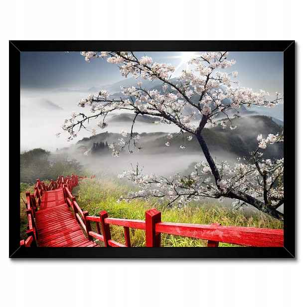 Plakáty v rámu 40x30 Červený most v Japonsku