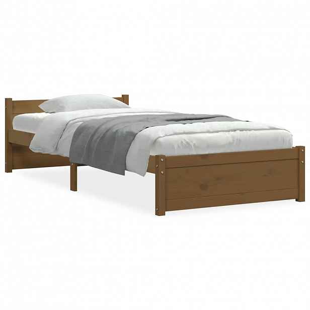 vidaXL Rám postele medově hnědý masivní dřevo 75x190cm malé jednolůžko