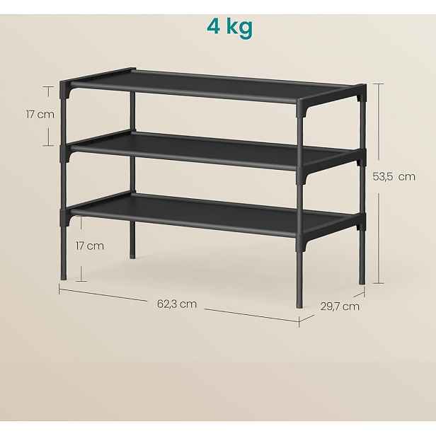Botník s policemi Songmics 62,3 x 53,51 x 29,71 cm černá