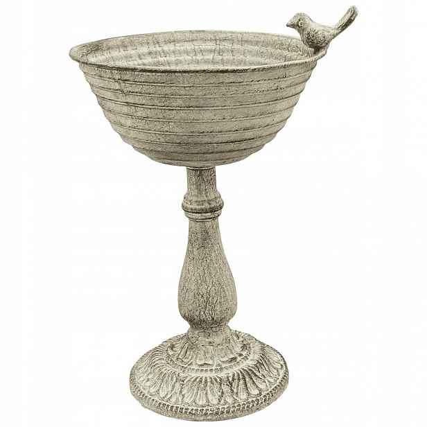 Dekorativní pítko s ptáčky retro Miska na noze 32 cm figurka