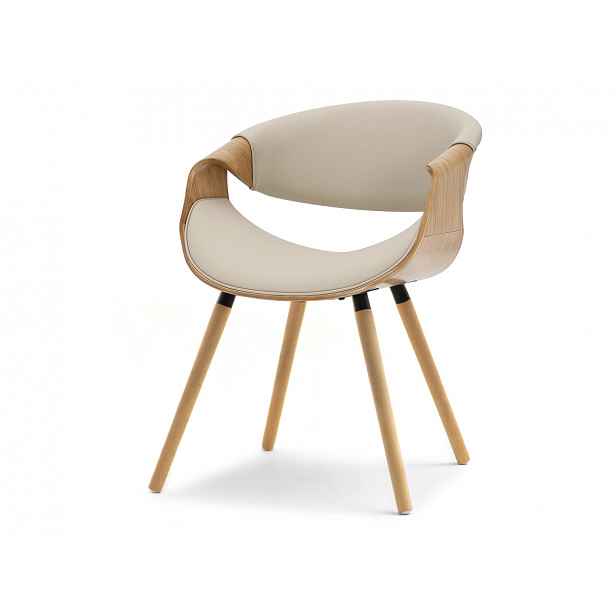 Designová jídelní židle SAROLTA - dub / béžová
