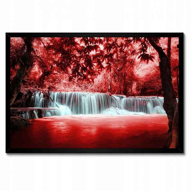 Plakáty v rámu 60x40 Červený vodopád Kaskáda