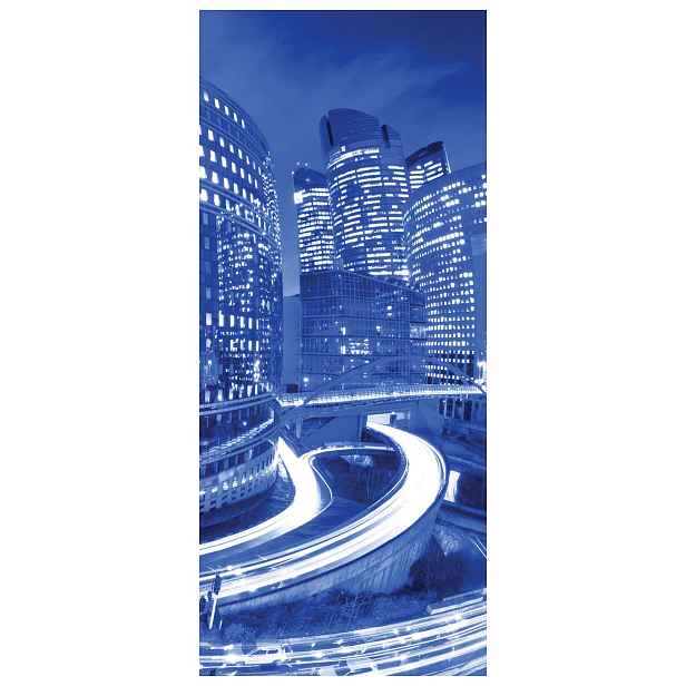 Samolepicí Samolepicí Fototapeta Noční město architektura dynamika 91x211