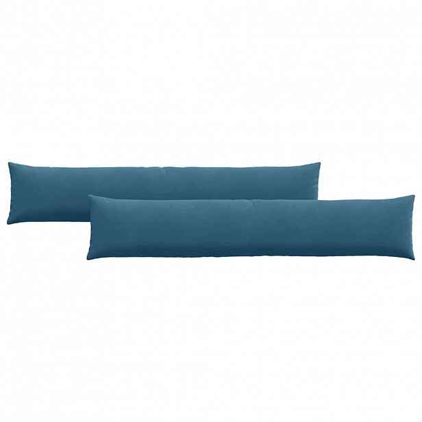 vidaXL Pohovkové polštáře 2 pcs Modrá 200 x 40 cm Žebrovaná látka