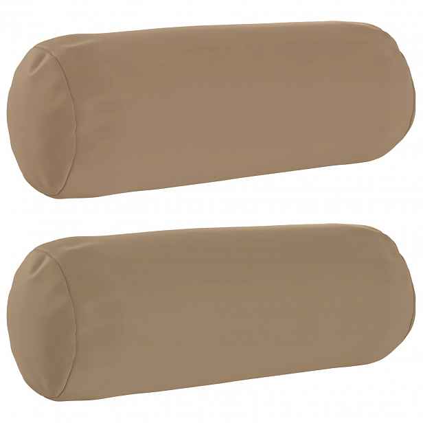 vidaXL Povlak na polštář 2 ks HEERLEN Taupe Ø 15 x 40 cm Polyester
