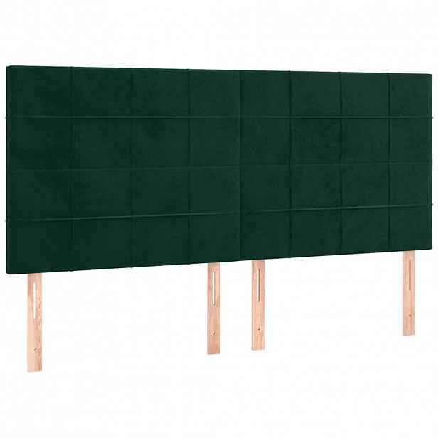 vidaXL Čelo postele tmavě zelené 180x5x118/128 cm sametové