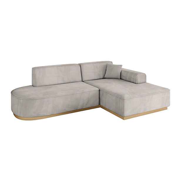 ALTDECOR ROHOVÁ SEDAČKA s otomanem, pravá IREA-L1-v2 232x165x80 Světle hnědá Velur