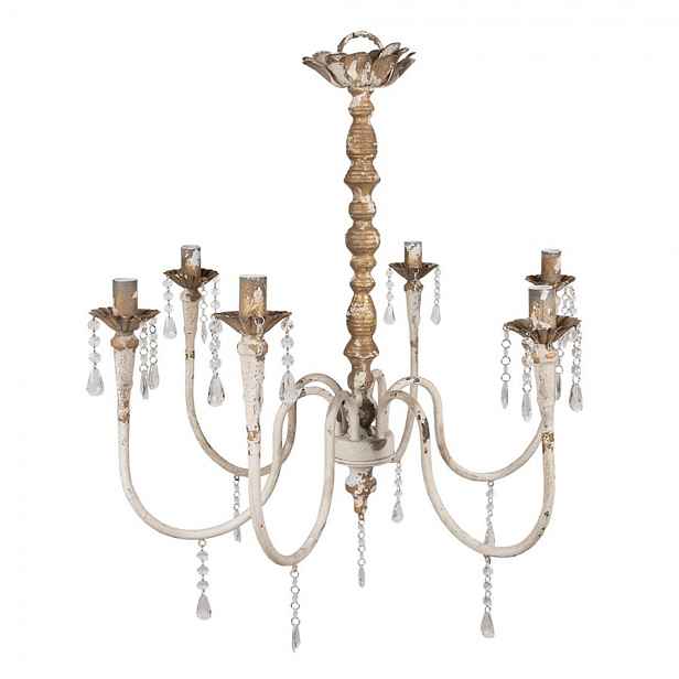 Béžový antik stropní lustr Auréli - 72*72*67 cm E14/ 6*25W Clayre & Eef
