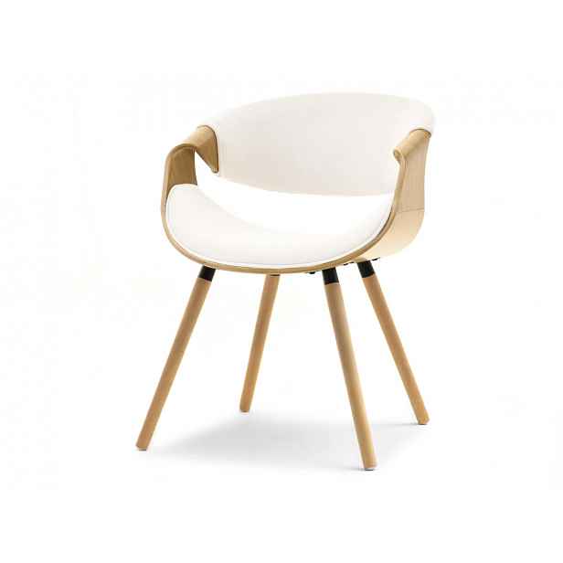 Designová jídelní židle SAROLTA - dub / krémová