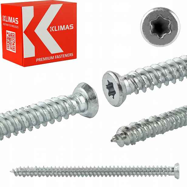 Kalené šrouby do zárubní s kuželovou hlavou 7,5 x 132 mm 100 Ks