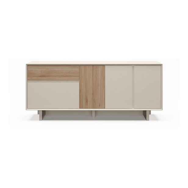 Komoda v béžové a přírodní barvě v dekoru dubu 180x76x45 cm Carpi – Marckeric