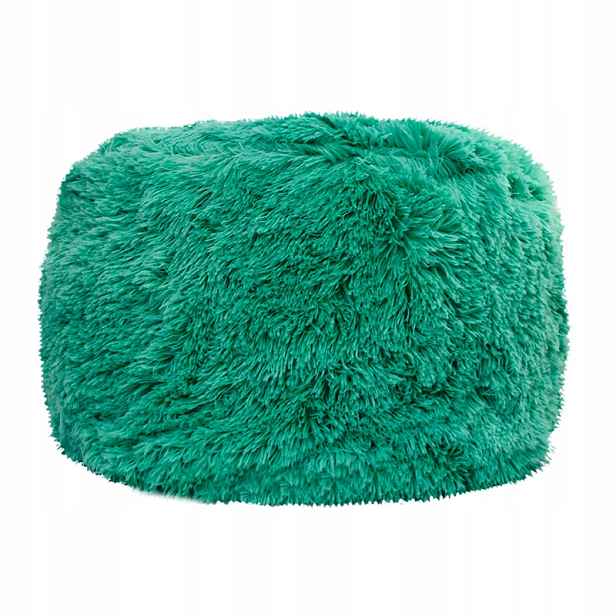 Měkká Taburet Puf XL King Zelená 50x35CM Chlupatá Kožešina Dárek K Vánocům
