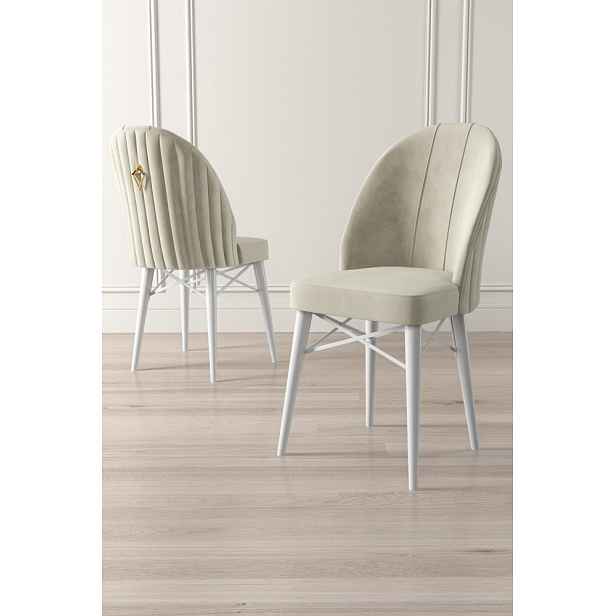 Sada židlí (6 kusů) Ritim - Cream, White
