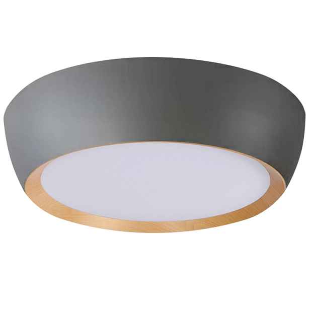 Stropní Svítidlo oválný Abruzzo Stropní Svítidlo Šedá Dřevěná 24W Led 40X32cm akryl