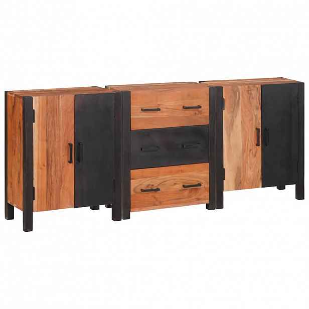 vidaXL Servírovací skříň 3 ks Hnědá 55 x 30 x 75 cm