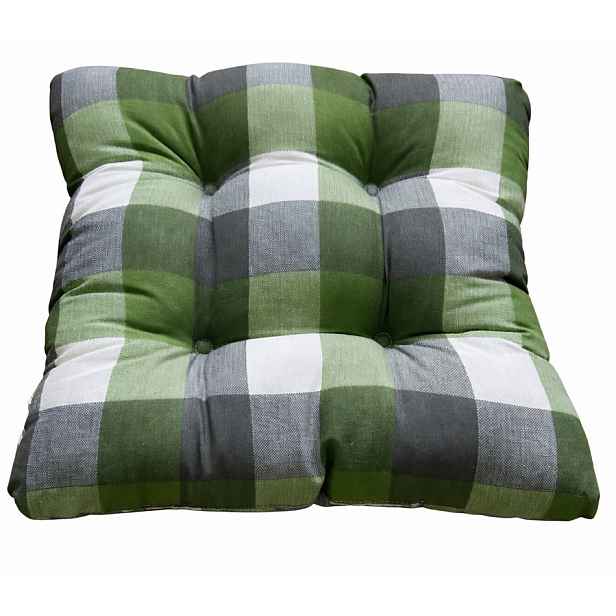Zahradní polstr Karo 40x40 cm, zelený/šedý