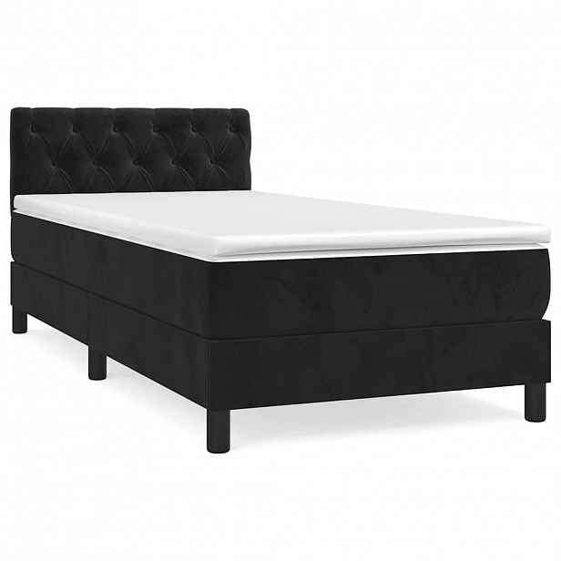 vidaXL Box spring postel s matrací černá 80 x 200 cm samet