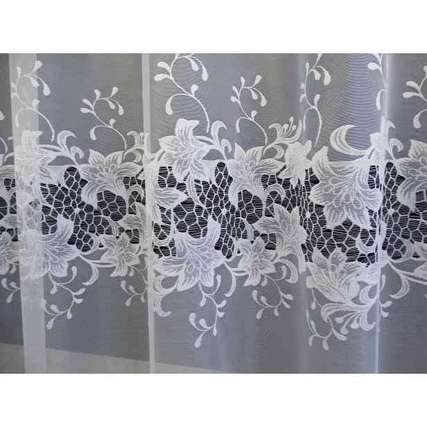 Mg Záclona žakárová 31153 Bílá 250x140cm hotová s řasící páskou M