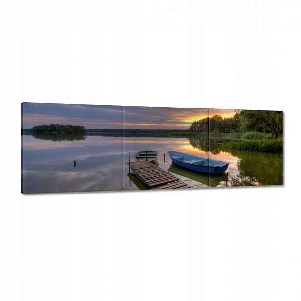 Obrazy 120x40 Západ slunce Jezero