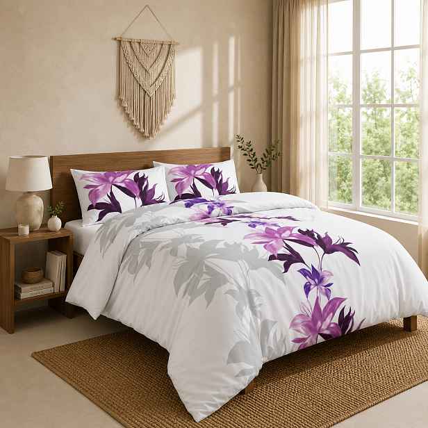 TOP Prodloužené bavlněné povlečení DELUXE 140x220+70x90 Květy magnólie