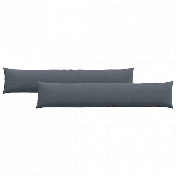 vidaXL Pohovkové polštáře 2 pcs Tmavě šedá 200 x 40 cm Žebrovaná látka