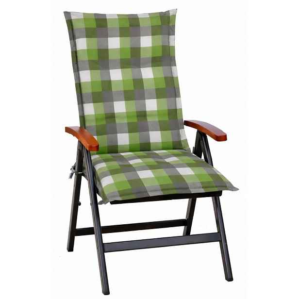 Zahradní polstr Karo 50x118 cm, zelený/šedý