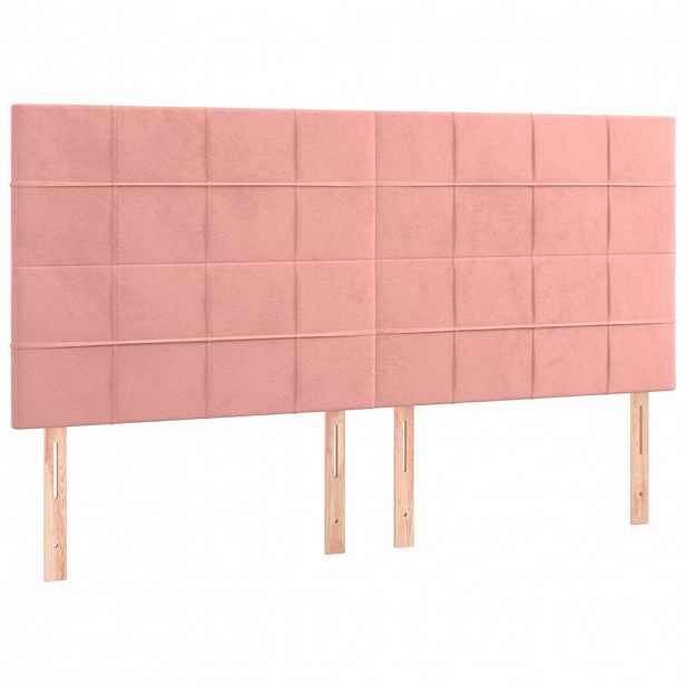 vidaXL Čelo postele růžové 180x5x118/128 cm sametové