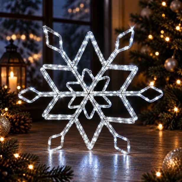 Betlémská Led hvězda 60 cm Bílá Studená Oboustranná pro okno Velká lampa