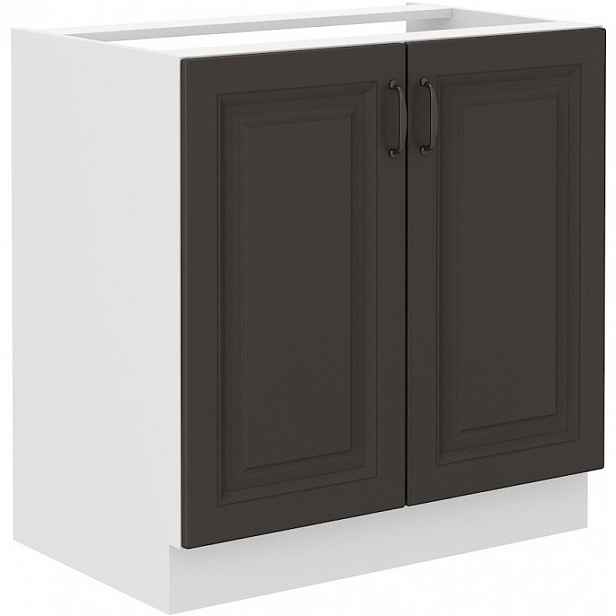 Dřezová skříňka SOPHIA - šířka 80 cm, tmavě šedá / bílá