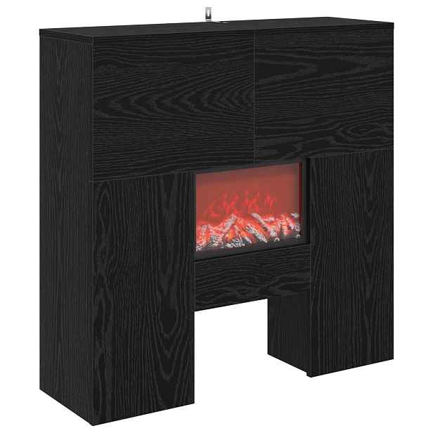 vidaXL Elektrický krb Černý dub 75 x 24,5 x 75 cm Kompozitní dřevo